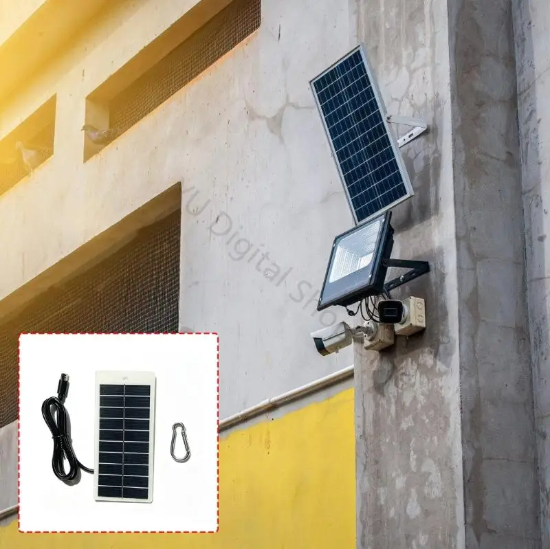 96BA 5V 1.5W Sun Energy Board With USB C Cable for Selected Watch Cameras, Entry Units, and Low-Power Devices Near Glass or Wall