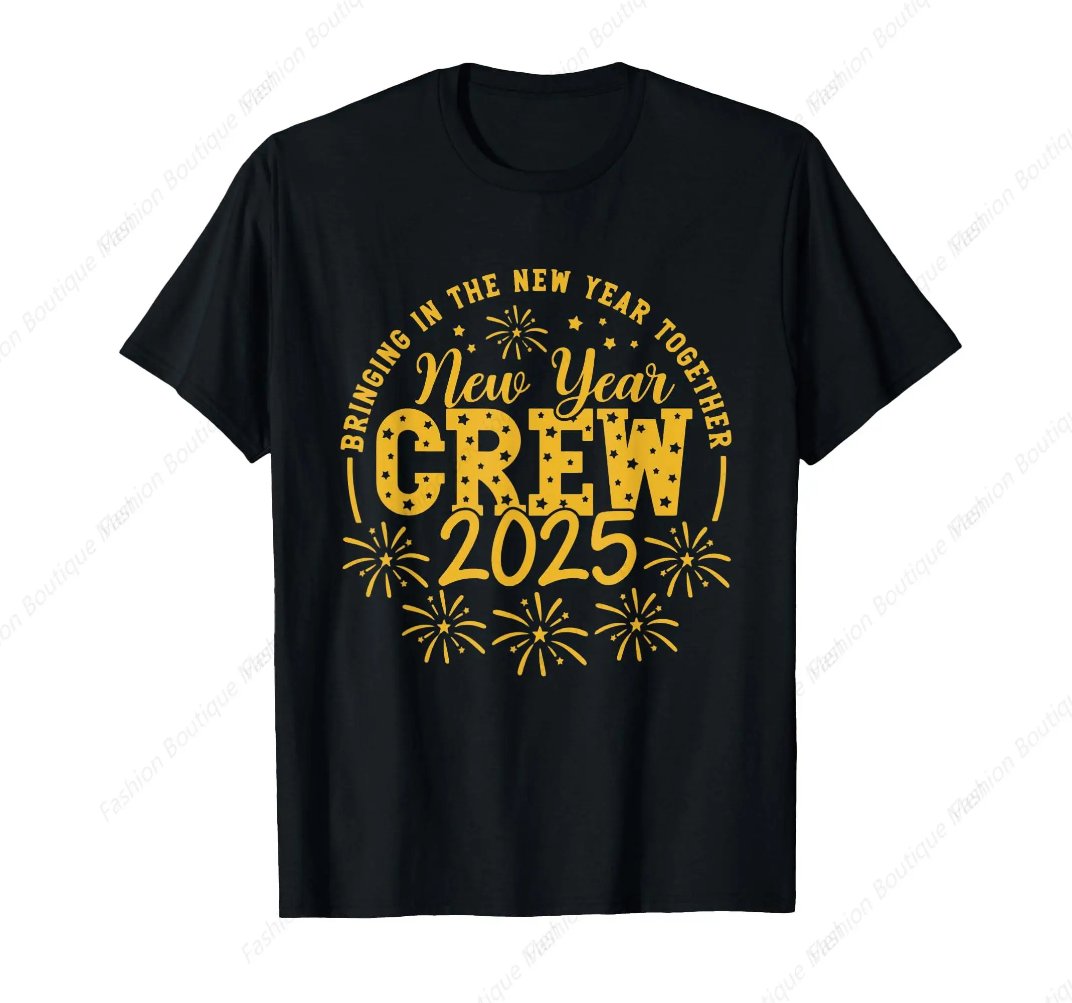 

Happy New Year Crew 2025 Hello 2025 Matching Family Men Women Cotton Tee