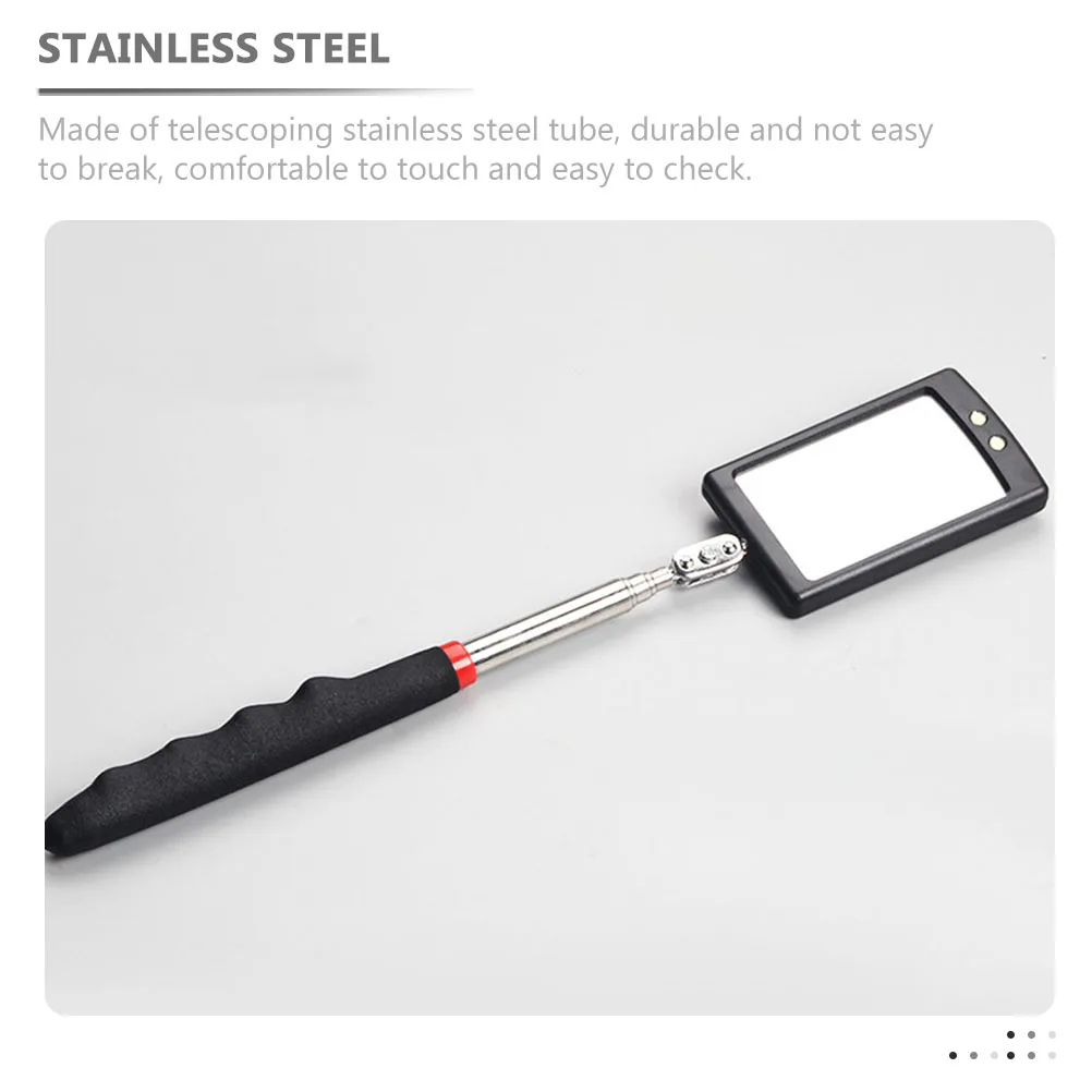 

Telescoping LED Inspection Mirror Lightweight Retractable for Car Bottom Detection 360 Degree Swivel Dual Joint Plastic