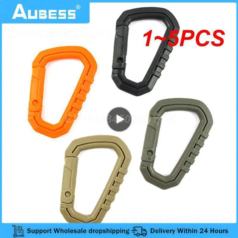 1~5PCS Survival D-ring Locking Carabiner Clip Aluminum Alloy Hanging Hook Buckle