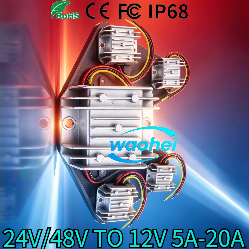 48V 24V 36V to 12V DC Power Converter Step-down Buck 20A 5A 10A 240W Regulator Voltage Golf Cart Truck Bus Car Power Supply CE