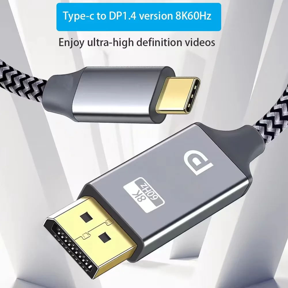 

Type-C To DP Adapter Cable 8K Computer Phone To Monitor High-Definition Cable Type-C To DP Phone Same Screen Cable