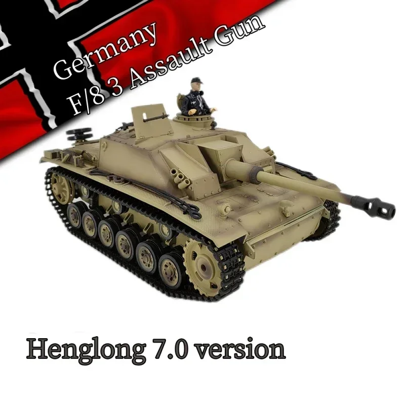 Henglong 3868 German No.3 F-8 Remote Control Tank Electric Assault Gun 1:16 Rc Tank Model Toys Boys Birthday Gifts Huge