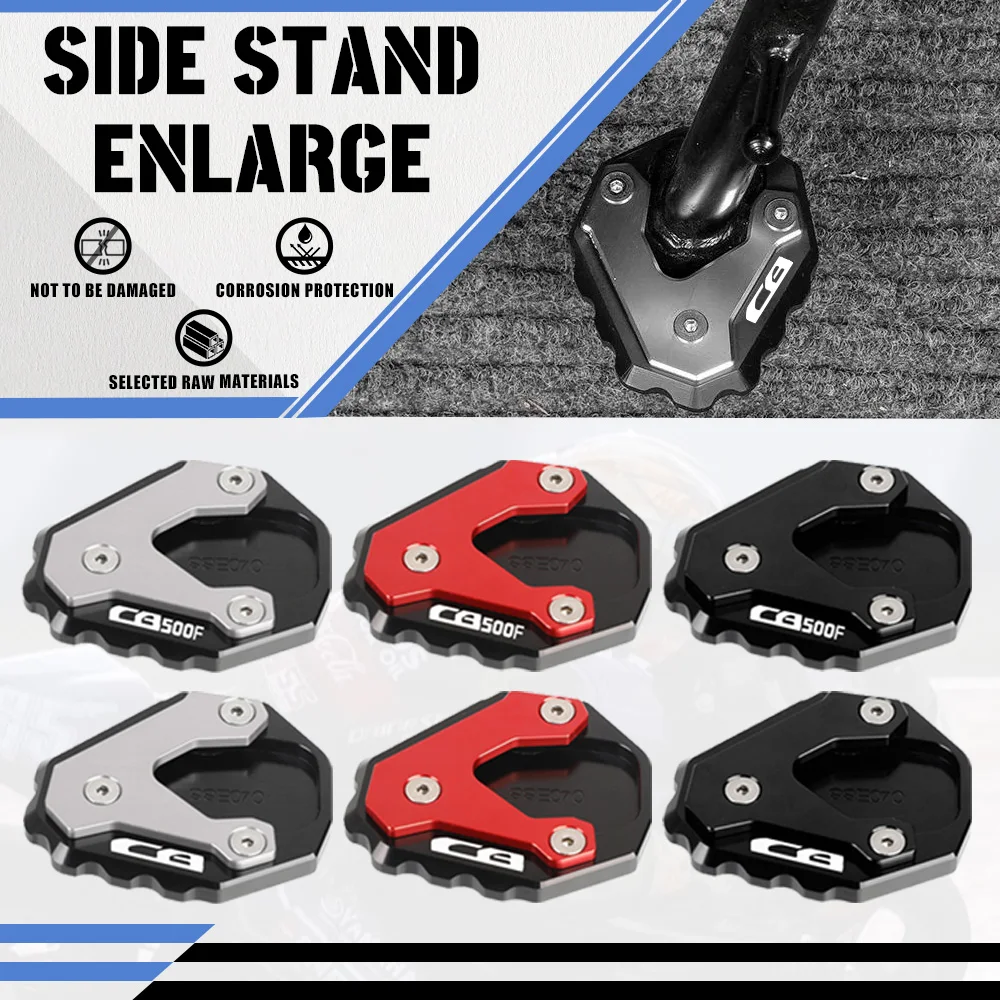 

2026 2025 2024 For HONDA CB500F CB 500F CB500 F Motorcycle CNC Kickstand Enlarge Plate Foot Side Stand Enlarger Extension Pad