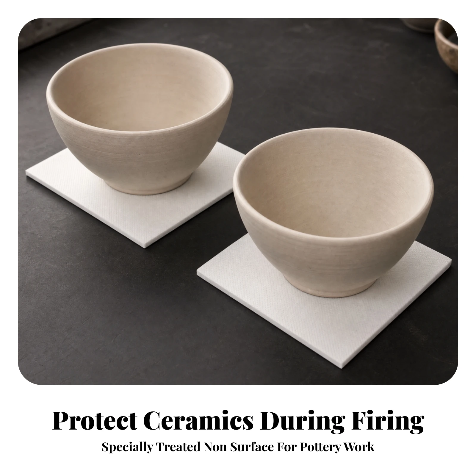 5 Pieces High-Temperature Ceramic Fiber Pad Heat Insulating Kiln Shelf Pad Pottery Tool Flat Lightweight