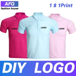 High-end polo shirts with short sleeves in summer, customized T-shirts printed with logo, customized team work clothes and cultu