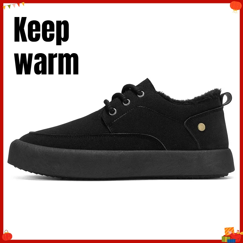 Men Winter Warm Snow Boots Thick Velvet Lined Anti-slip Casual Cotton Men Boots Thermal Non-slip Daily Walking Comfortable Shoes