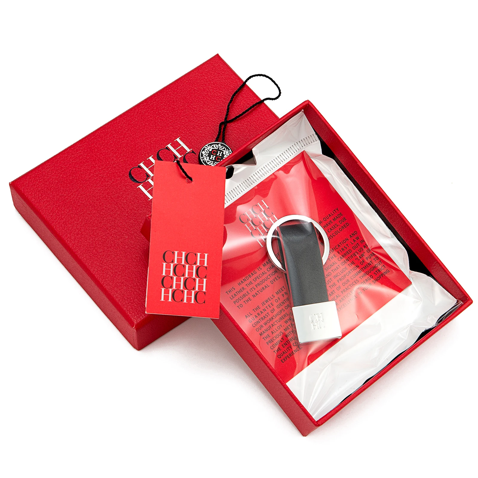 سلسلة مفاتيح جلدية CH تصميم طباعة فريد من نوعه سلسلة مفاتيح عصرية هدية مجوهرات متخصصة سلسلة مفاتيح راقية أسلوب بسيط ورائع #4