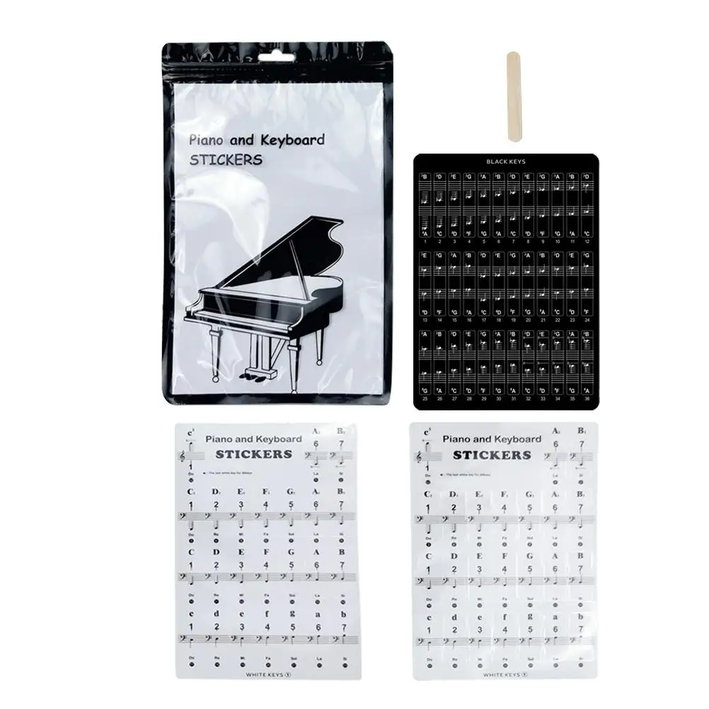 

88 61 54 Keys Piano Stickers Removable Transparent Note Labels for Kids Adults Beginner Practice Keyboard Accessories