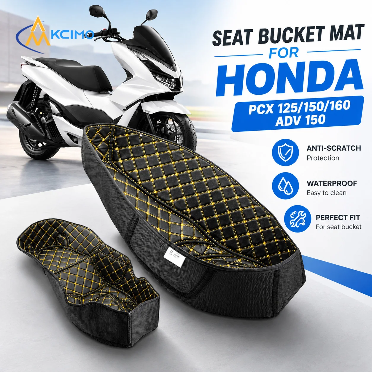 For Honda PCX125 PCX150 PCX160 ADV150 Scooter Under Seat Liner PU Leather Shock Absorbing Anti-Rattle Storage Box Protective Mat