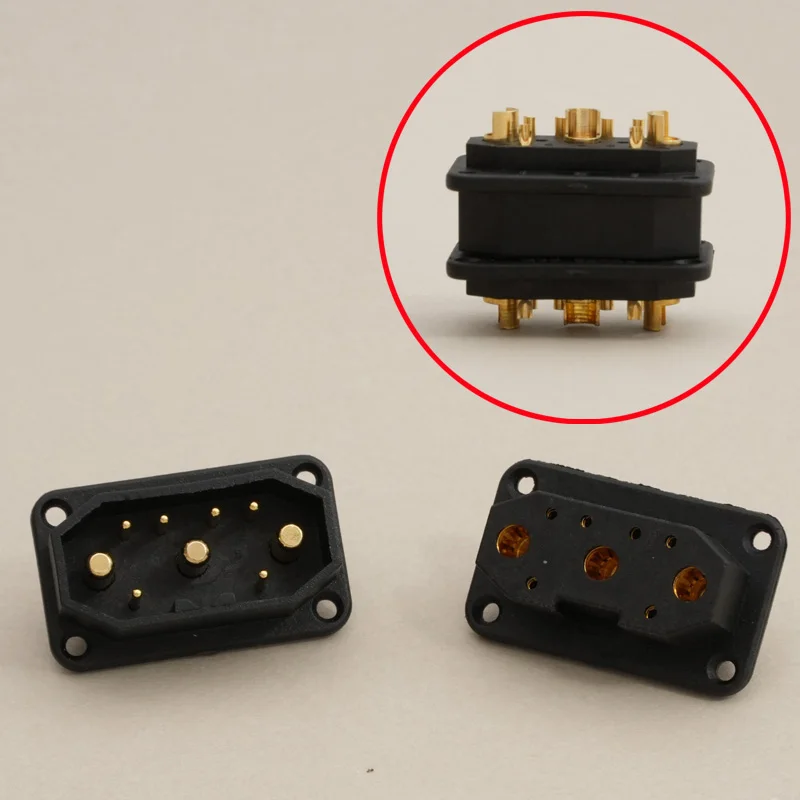 3+6 Large Current Lipo Battery Connector for VTOL UAV Aircraft Power Signal Transmission Panel Mount 3pin+6pin Male Female Plug
