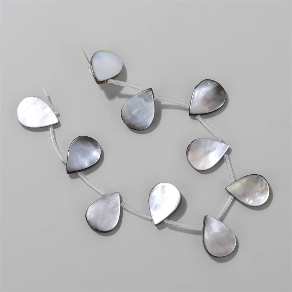 Natural Grey Shell Bead Heart Love Leaf Drop Water Shape Mother Of Pearl Loose Spacer Beads For Jewelry Making Accessories DIY