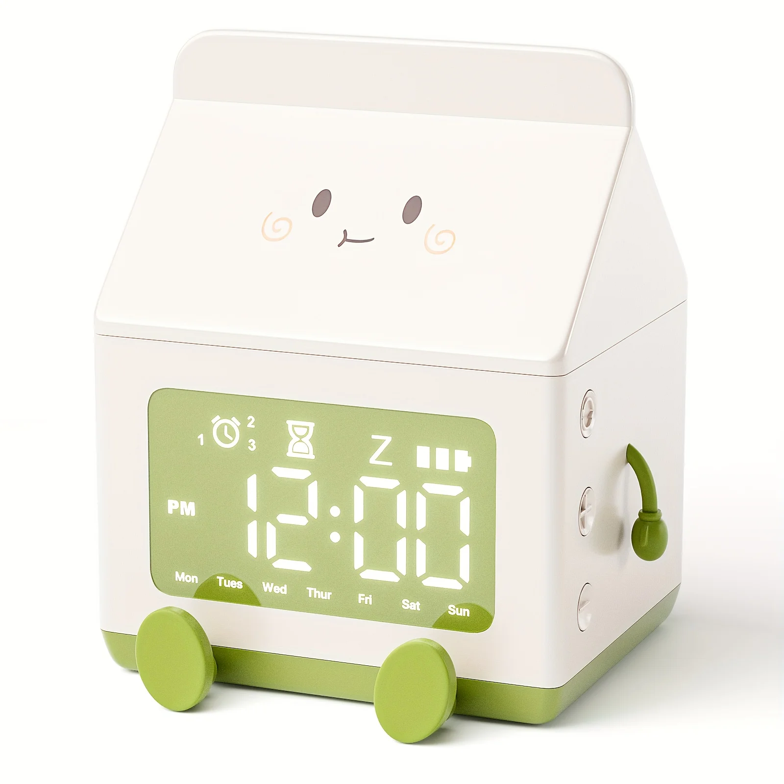 Creative Milk Box Digital Alarm Clock Date Display Mini Countdown Cute Electronic Bedroom Table Clock