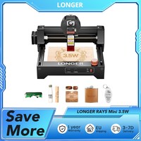LONGER RAY5 Mini 3.5W Laser Engraver, 0.04mm Precision, 12,000mm/min Speed, for Wood/ Acrylic/ Leather/ Metal, 130*140mm Area
