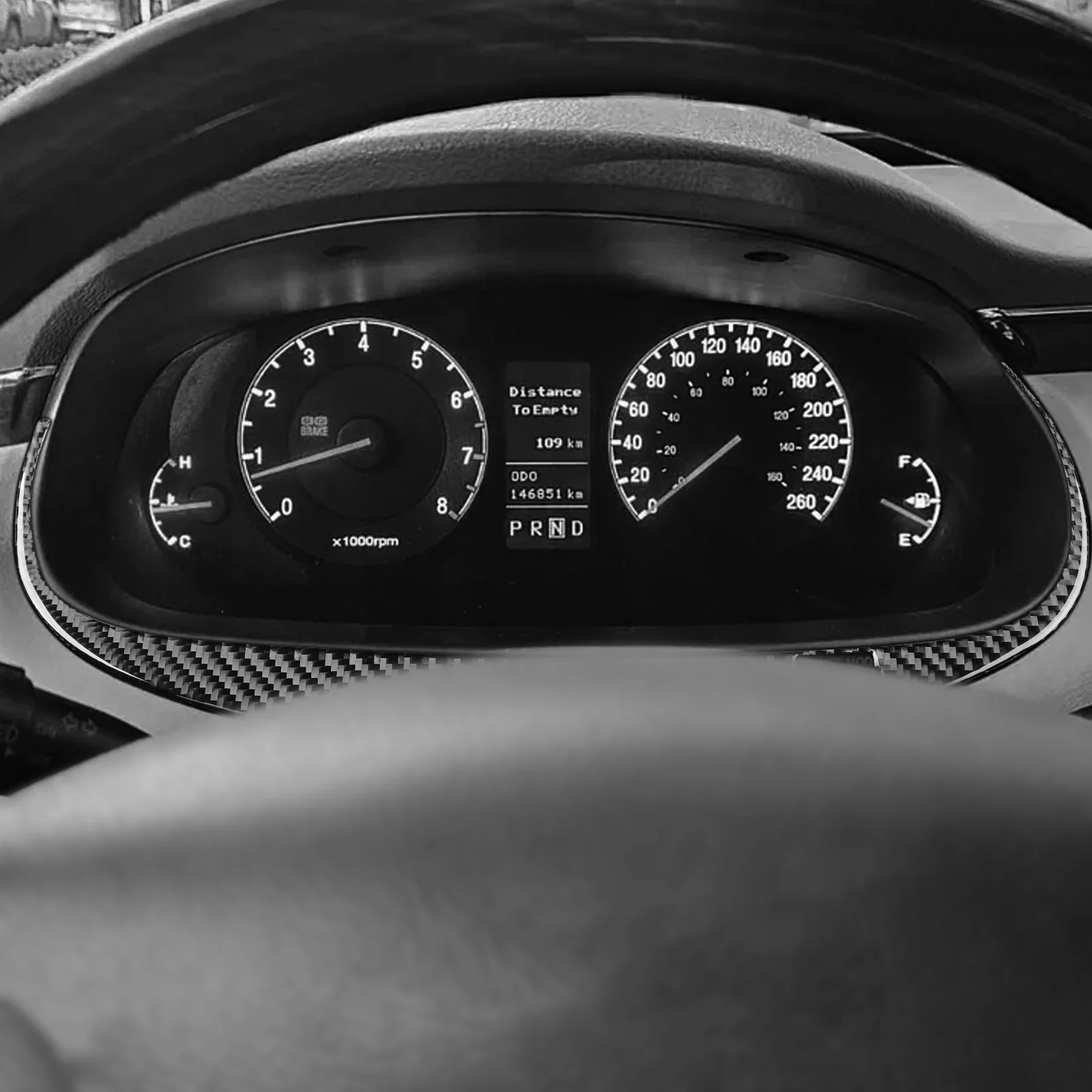 Real Carbon Fiber Car Accessories Speedometer Trim Cover Soft Sticker For Hyundai Azera/Grandeur 2006 2007 2008 2009 2010 2011