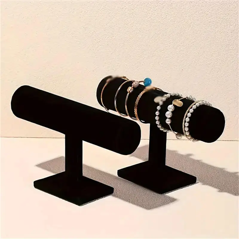 

Velvet Jewelry Bracelet Storage Display Chain Watch T-Bar Rack Organizer Hard Stand Holder Jewelry Display Bracelet Display