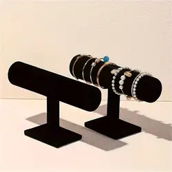 Velvet Jewelry Bracelet Storage Display Chain Watch T-Bar Rack Organizer Hard Stand Holder Jewelry Display Bracelet Display