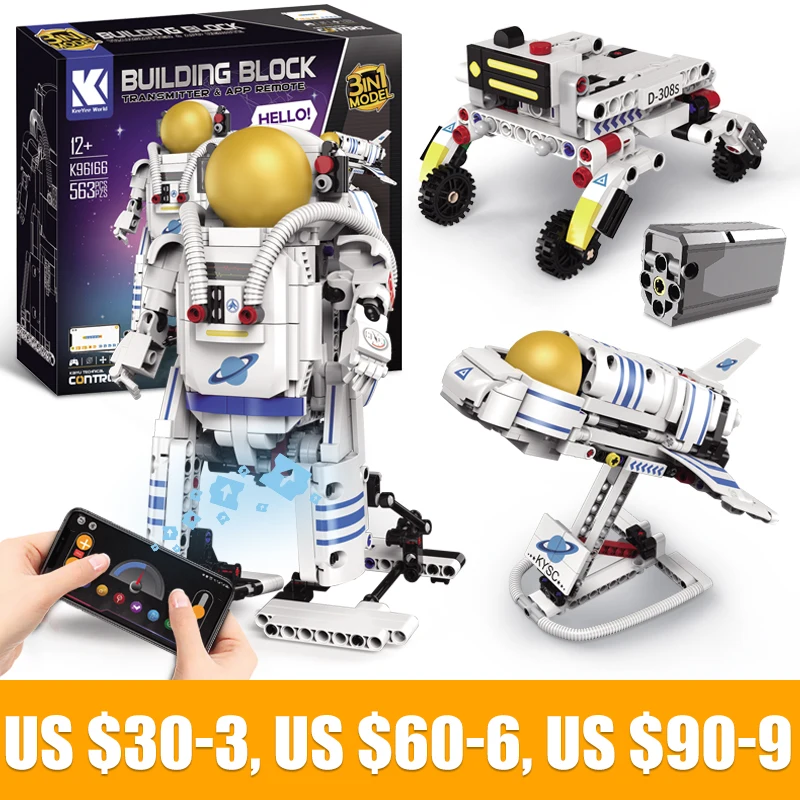 

Technical Space Astronauts Building Blocks K96166 3 in 1 Spaceman Exploring Adventure MOC Model Bricks Educationa Assembly Gift