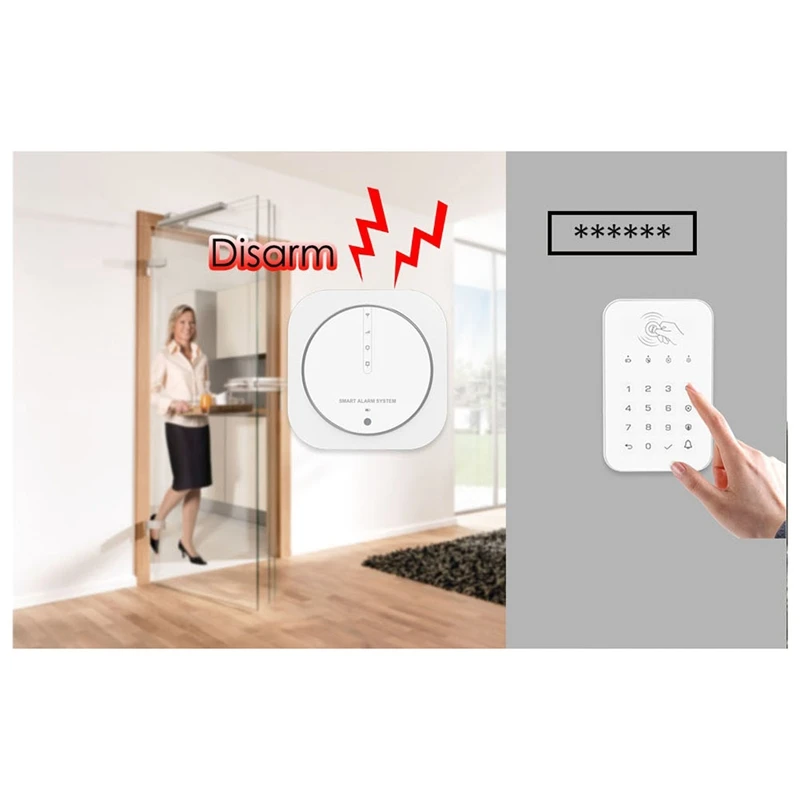Graffiti Burglar Alarm Intelligent WIFI+GSM Dual Network Alarm System ABS Screenless Alarm Host
