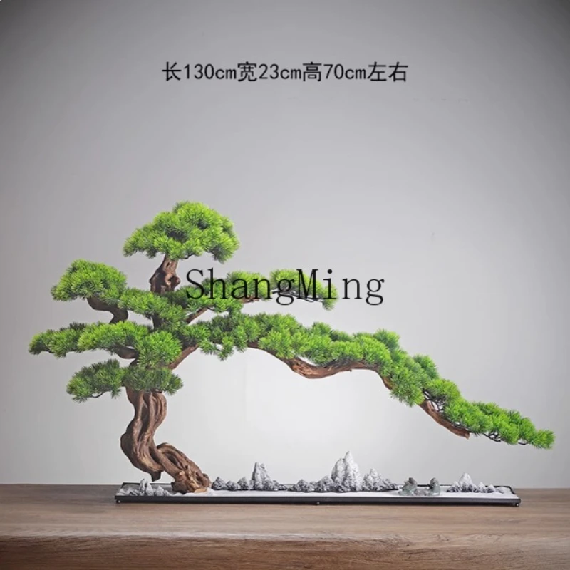 

DHY new Chinese-style solid wood entrance ornament simulation fake tree hotel decoration landscaping