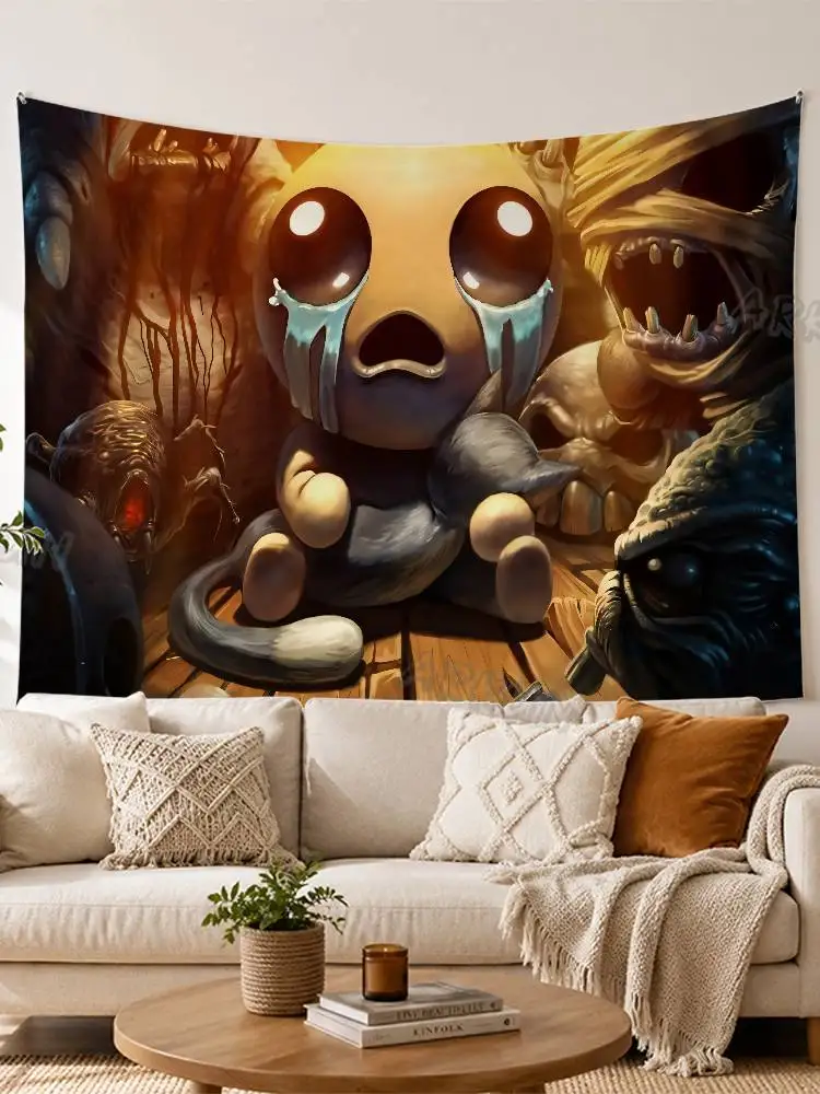 Large Fashion Hot Roguelike Game The Binding of Isaac Gaming Tapestry Printed Wall Hanging Living Room Decor