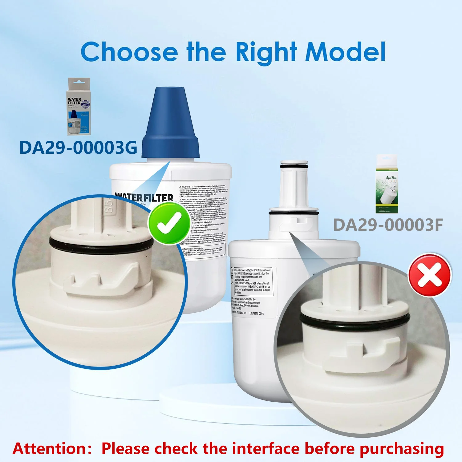 DA29-00003G Refrigerator Water Filter, Replacement for DA29-00003G, DA29-00003B, DA29-00003A, Aqua-Pure Plus, HAFCU1