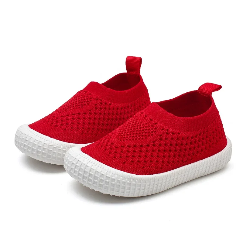 Children Casual Shoes Kids Sneakers Candy  Soft Stretch Fabric Breathable Slip-on Sports Shoes For Boys Girls Fashion Hot 2024