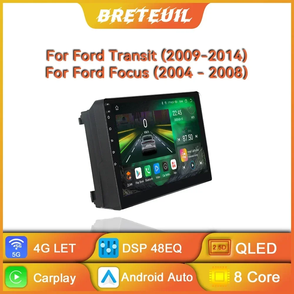 Android Car Radio For Ford Transit Focus 2004 - 2014 Multimedia Video Palyer Navigation GPS Carplay Touch Screen Auto Stereo 8G