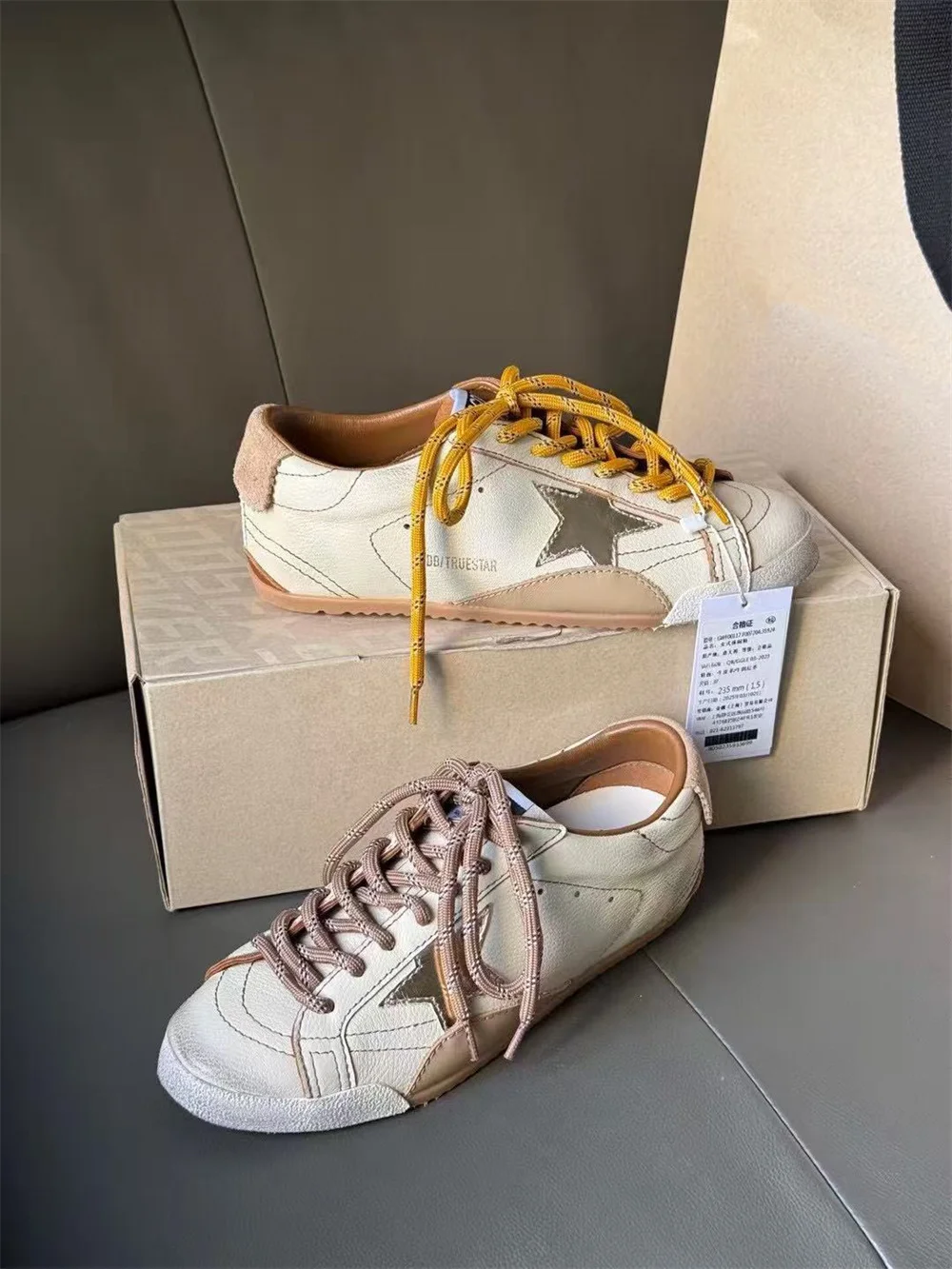 

Винтажные кожаные кроссовки со звездами Dir, повседневные спортивные кроссовки с круглым носком на низком каблуке, повседневная одежда, бренд BetBurch, новинка 2025, Sle