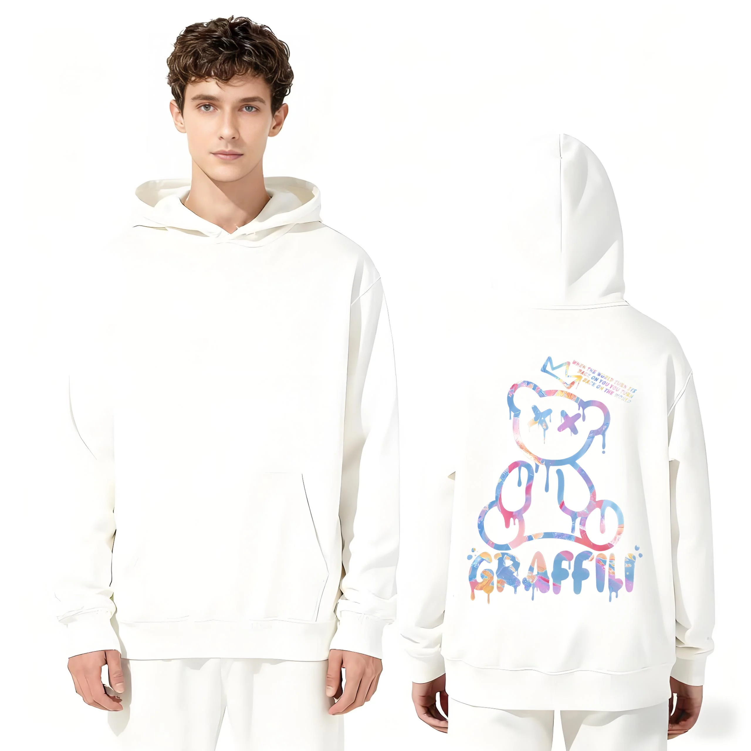

Новинка 2025 года, толстовка с капюшоном GRAFFILI с принтом 330 г, повседневная толстовка унисекс для мужчин и женщин, уличная мода, пуловер
