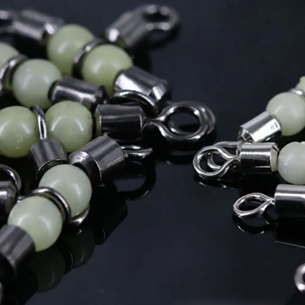 

Accessories Rolling Triple Swivels Bearing Connector Luminous Beads Fishing Connector Solid Ring Fishing Tackle Fishing Swivel