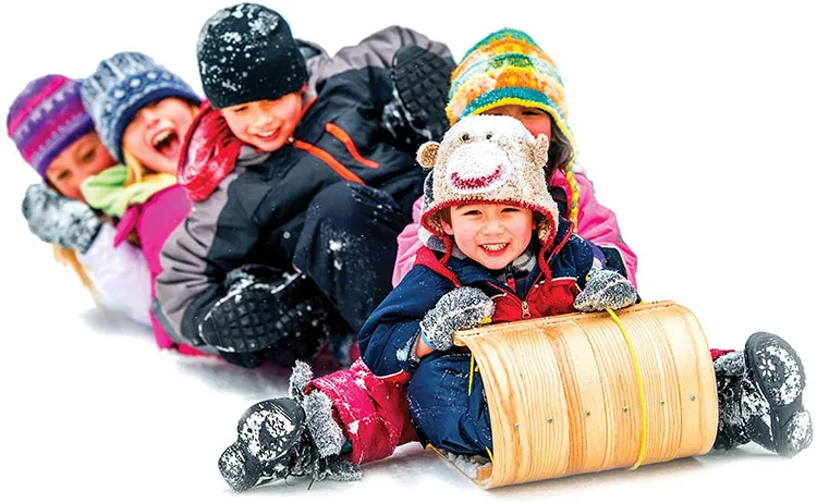 Traditional 6 Feet Wooden Toboggan Sled Board Heavy Duty Winter Outdoor Downhill Sliding Sledge Family Christmas Gift Adults