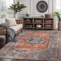 Retro Ethnic Carpets Turkish Persian Rug for Living Room Bedside Bedroom Vintage Floor Mat Entrance Doormat Carpet Large Rug
