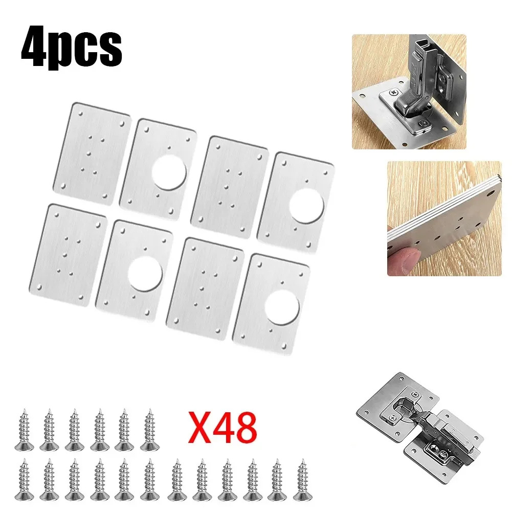 Hinge Repair Plate Cupboard Door Hinge Fixing Plate Door Hinge Repair Kit Mounting Repair Side Panels Cabinet Door Connection