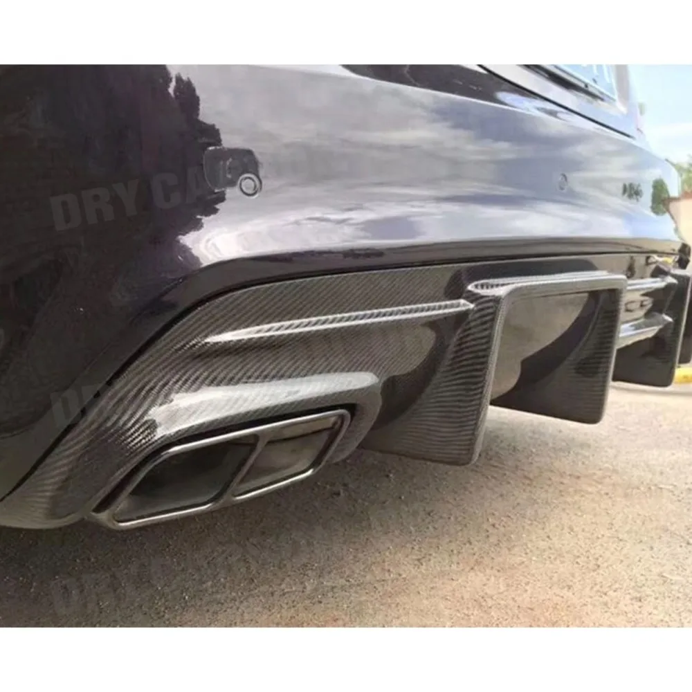 Car Rear Bumper Diffuser for Mercedes-Benz CLA Class W117 C117 Sport CLA45 AMG 2013-2019 Carbon Fiber Rear Diffuser Lip Spoiler