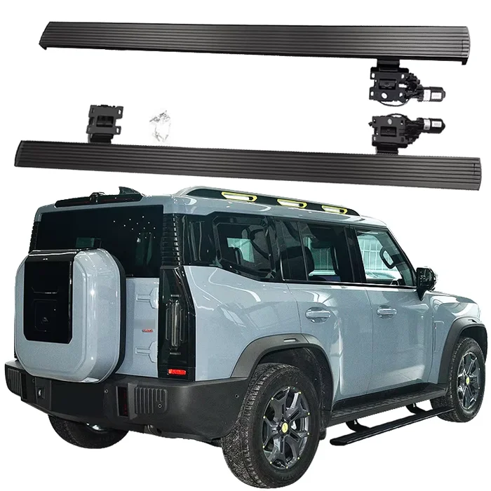 Electric Retractable Side Steps, Non-Slip Automatic Power Running Boards for Jetour Traveler 4x4, Direct Bolt-On Aluminum, Matte