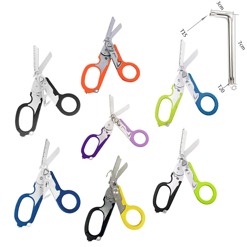Tactical  Scissor Emergency Rescue Shear First Aid Kit Raptor Scissors Foldable Plier Outdoor Survival EDC Tool Gear▪