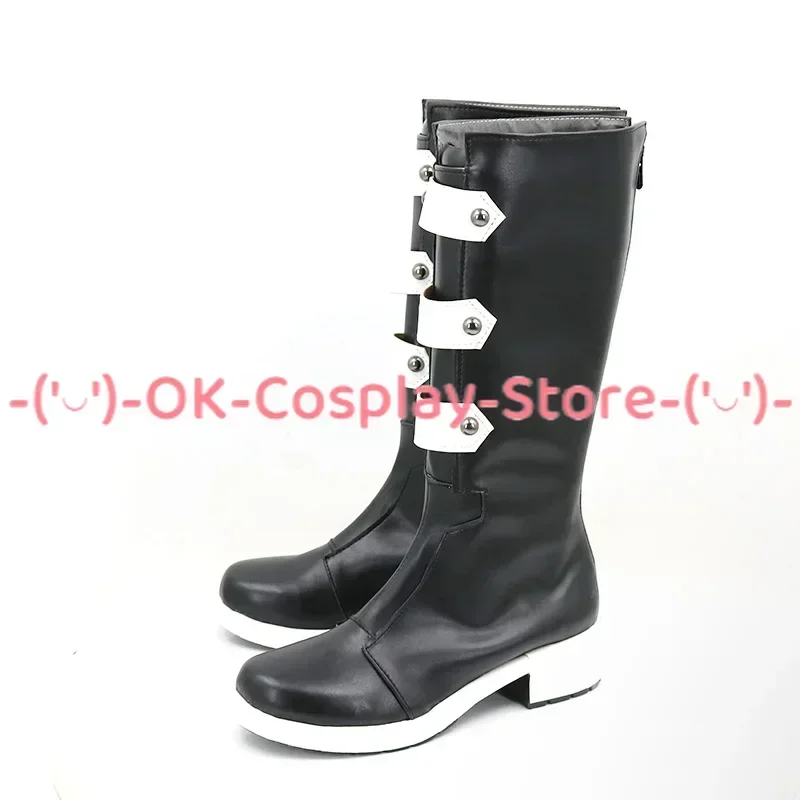 [Personalizowane] Buty do cosplayu Game Nu: Carnival Rei, rekwizyt do anime roleplay, na Halloween, karnawał, imprezę, skórzane botki z PU