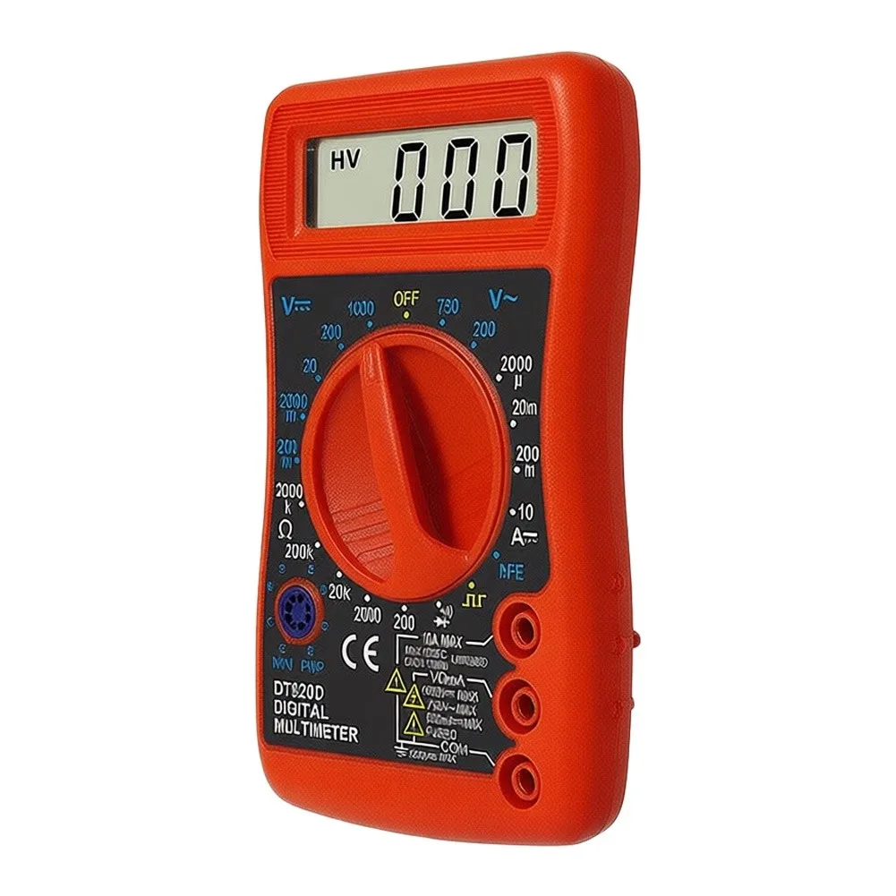 DT820D Digital Multimeter Red For Portable Handheld Electronic Tester With Overload For Protection For AC DC Voltage Current