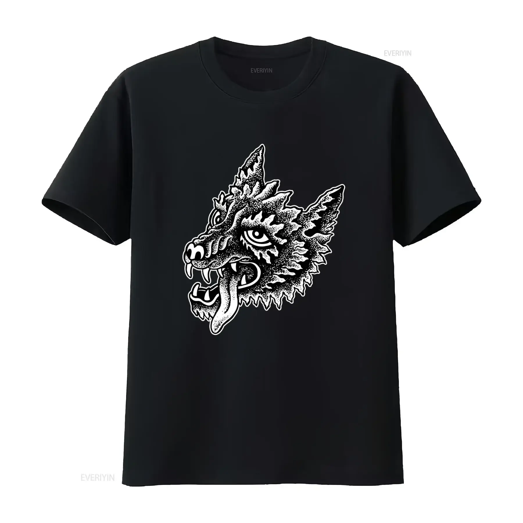 Lurking Class by Sketchy Tank Men's T Shirt Opinions  BK with Bold Wolf Head Design vintage Washed Top For Everyday Wear