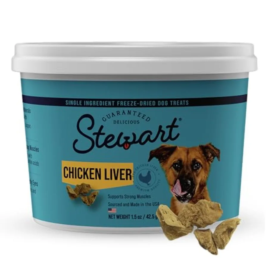 100% Chicken Liver Dog Treats, Tub, ~25 Pieces, Freeze Dried Raw, Single Ingredient, 60% Protein Training Treats or Meal Topper