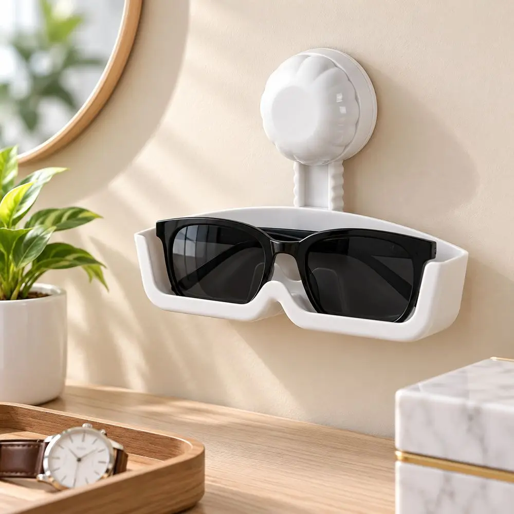 New Suction Cup Wall Glasses Holder Wall Mounted Removable Eyeglass Holder Stable Glasses Storage Rack Home Storage