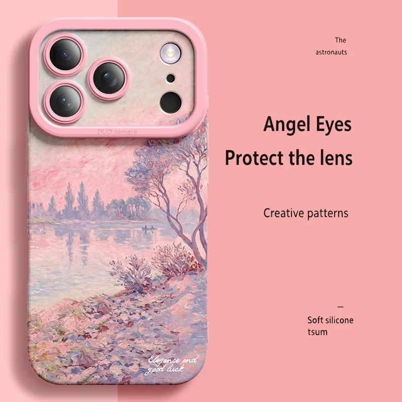 Deluxe Case For iphone 17 16 15 14 13 12 11 Pro Max Silicone Advanced Cell Phone Protective Cover Retro Peony Bird Round