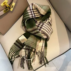 Cashmere Scarf Neutral Wind Pure Wool Scarf Women Winter Thickened Neck Scarf Versatile Warm High-End Men'S Scarf