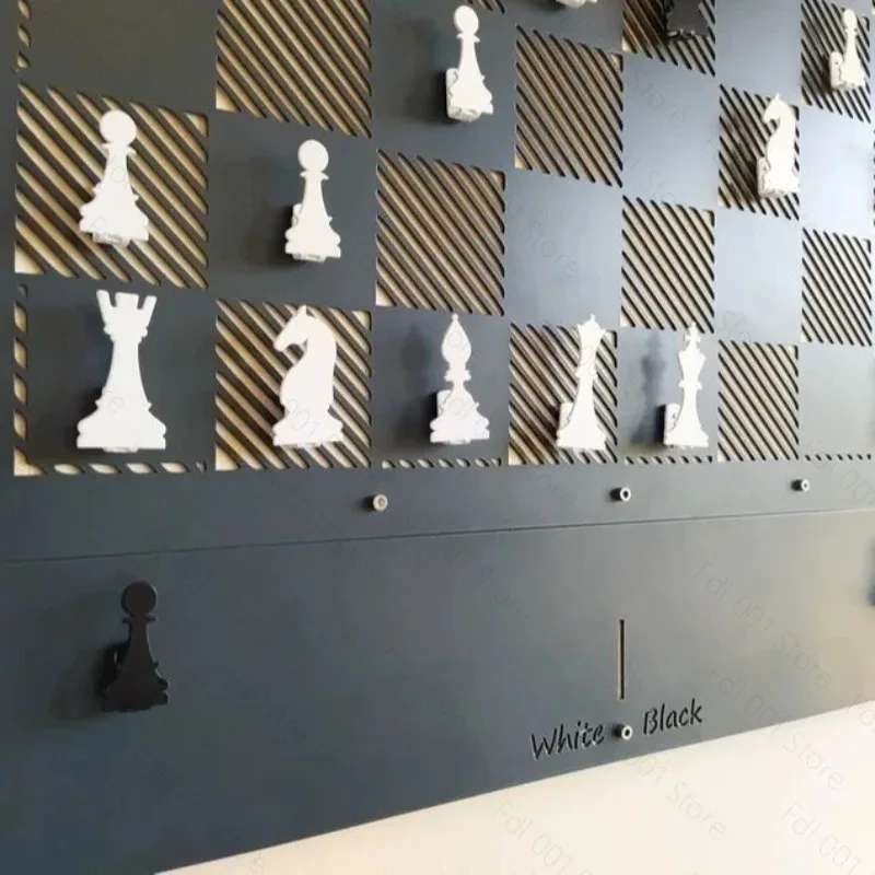Magnetic Chess Checkers Set Giant Wall Board Hanging Home Decor view 4