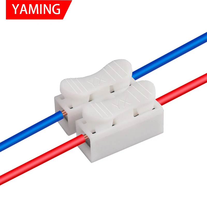 60pcs CH-2 Spring Wire Quick Connector 2P 3P 4P 5P 6P 12P Electrical Crimp Terminals Block Splice Cable Clamp Easy Fit Led Strip