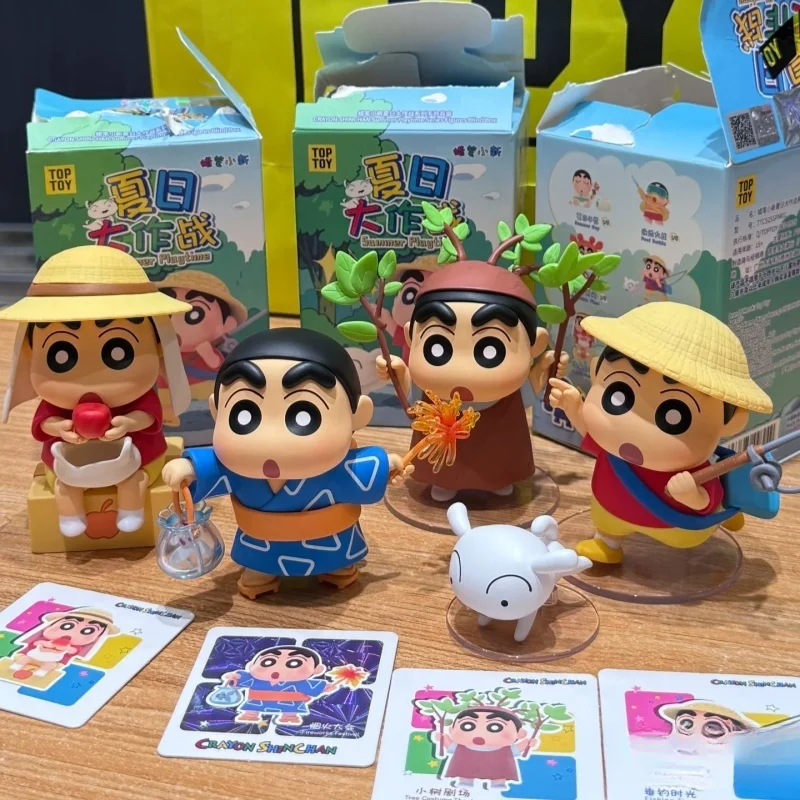 

Genuine Crayon Shin Chan Summer Battle Series Blind Box Kawaii Desktop Ornament Mysterious Box Birthday Toy Gifts