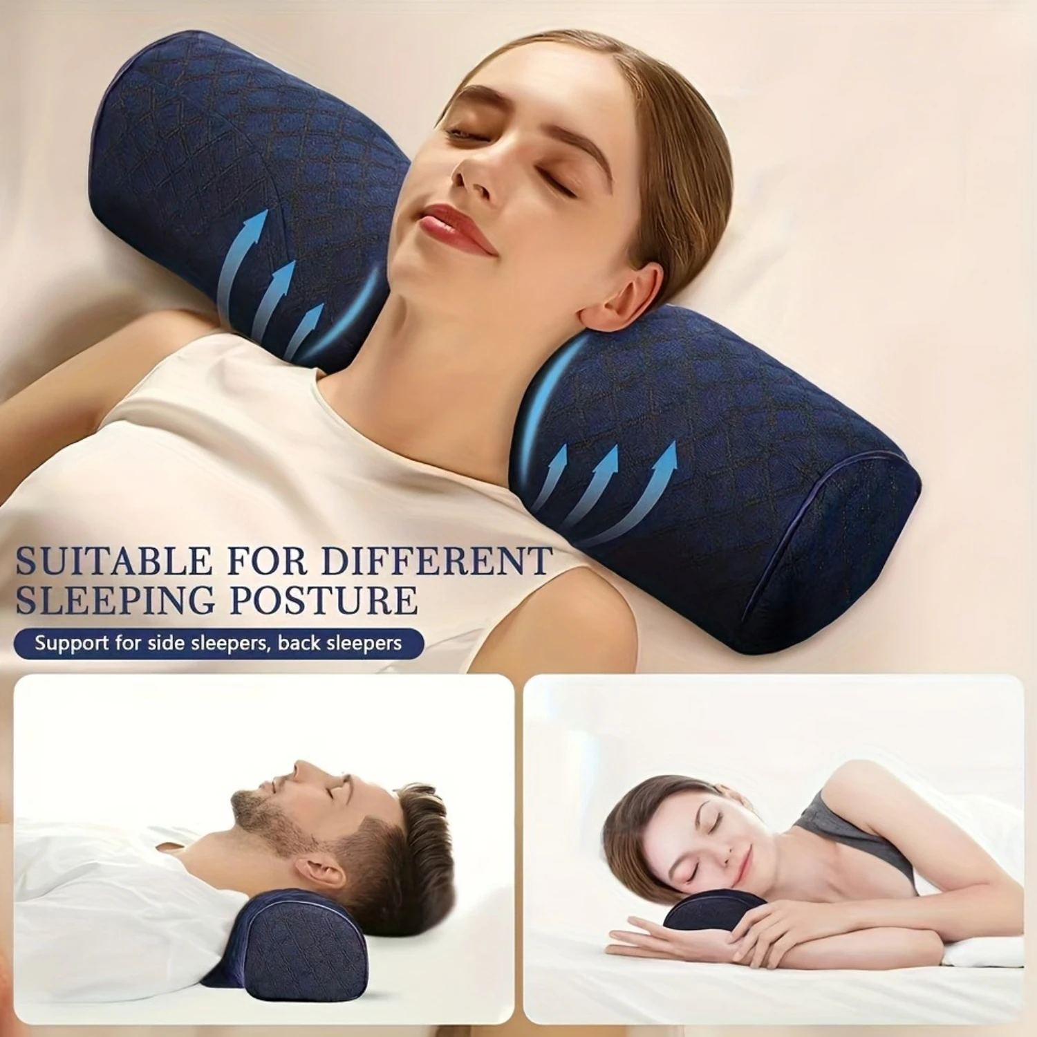 

1pc Cervical Support Pillow - Comfortable, Durable, Ergonomic Neck Care for Travel Comfort and Instant Relaxation Products