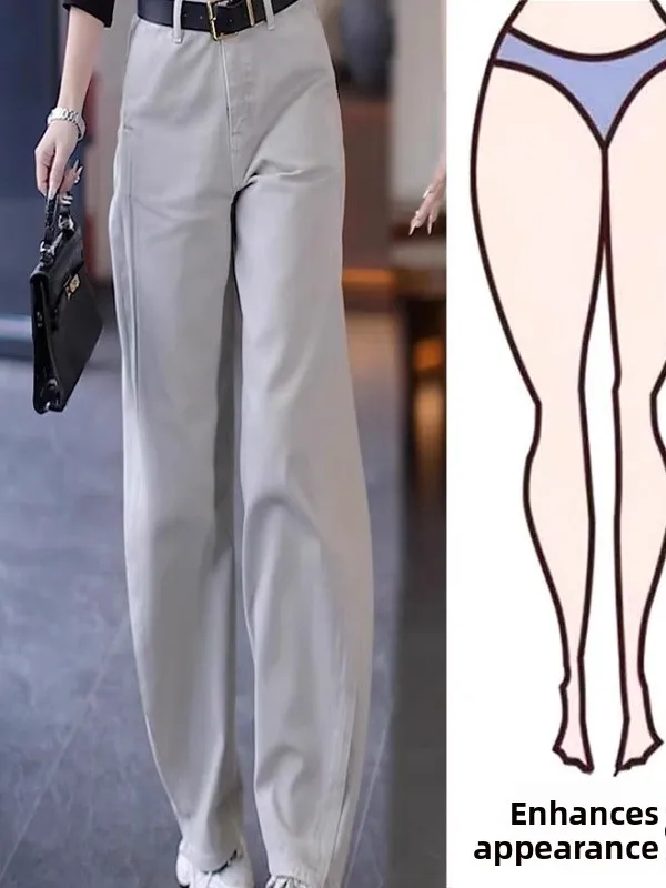 High Waist Straight Leg Pants plus Size Women's Loose Fit Banana Pants Stylish Slimming Casual Trousers for Heavy Girls