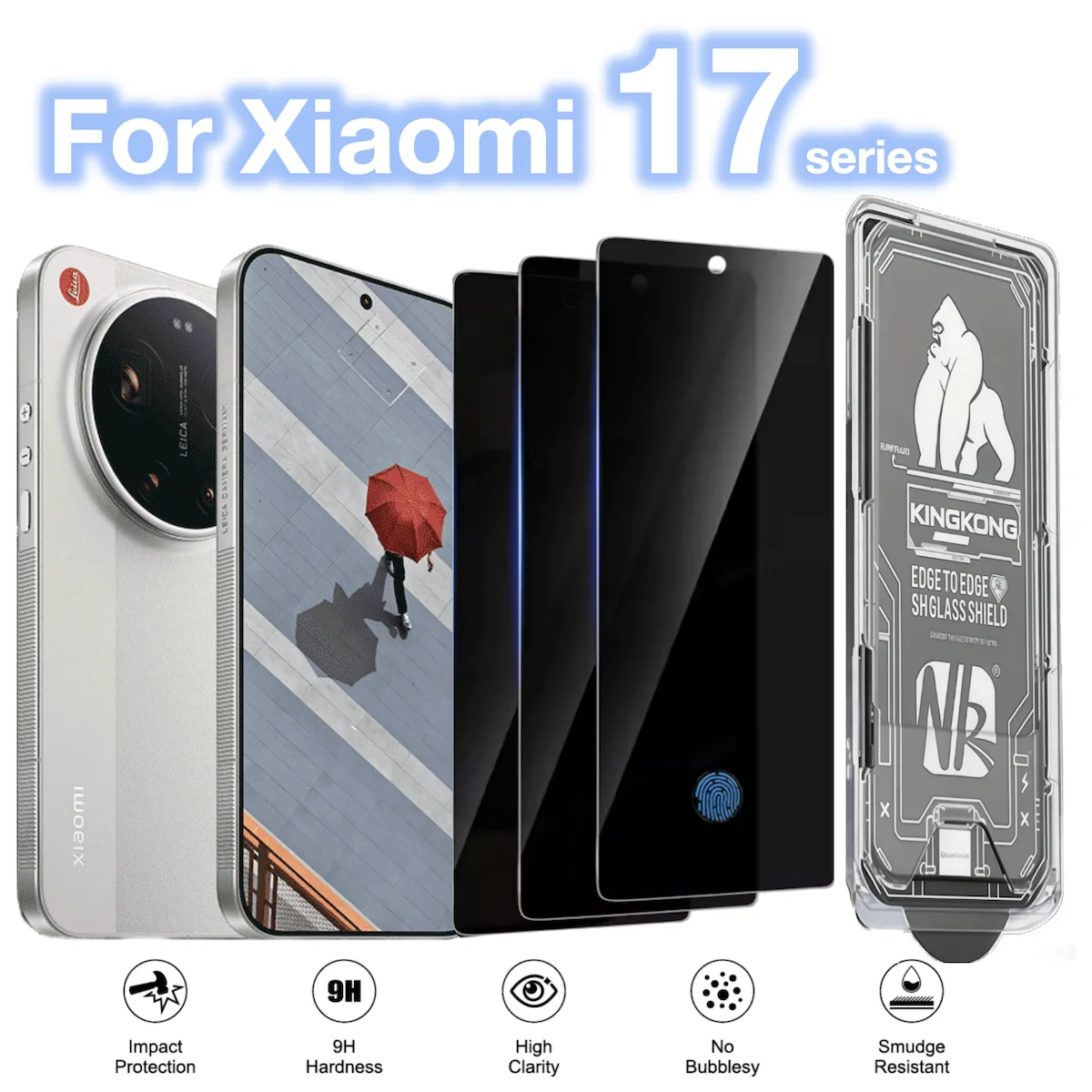 

3Pcs For Xiaomi Xiao Mi 17 Ultra Pro Max Anti-Spy Tempered Glass Screen Protector 9H No Dust Bubbles Mobile Accessories